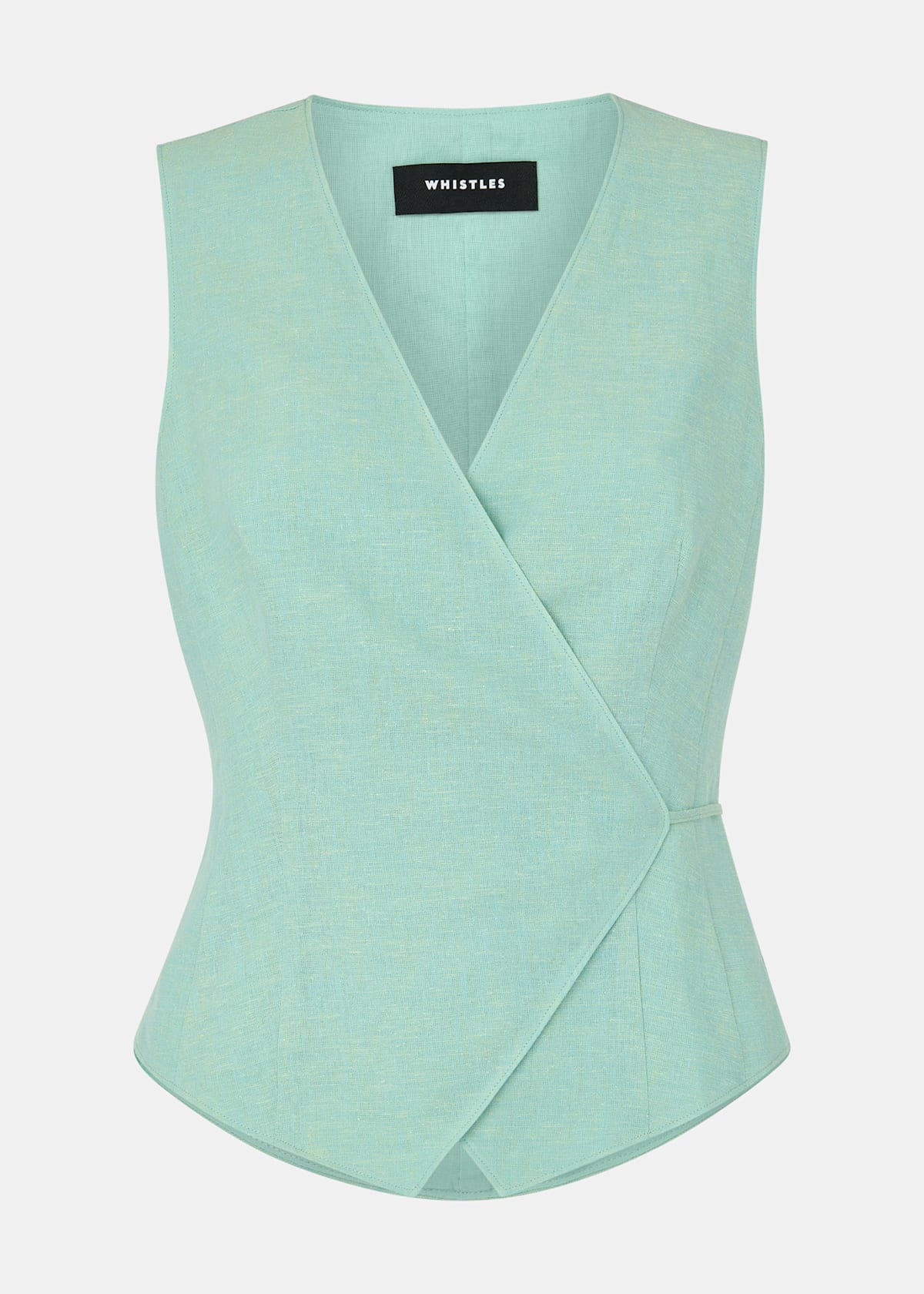 Mint Wrap Front Tie Waistcoat