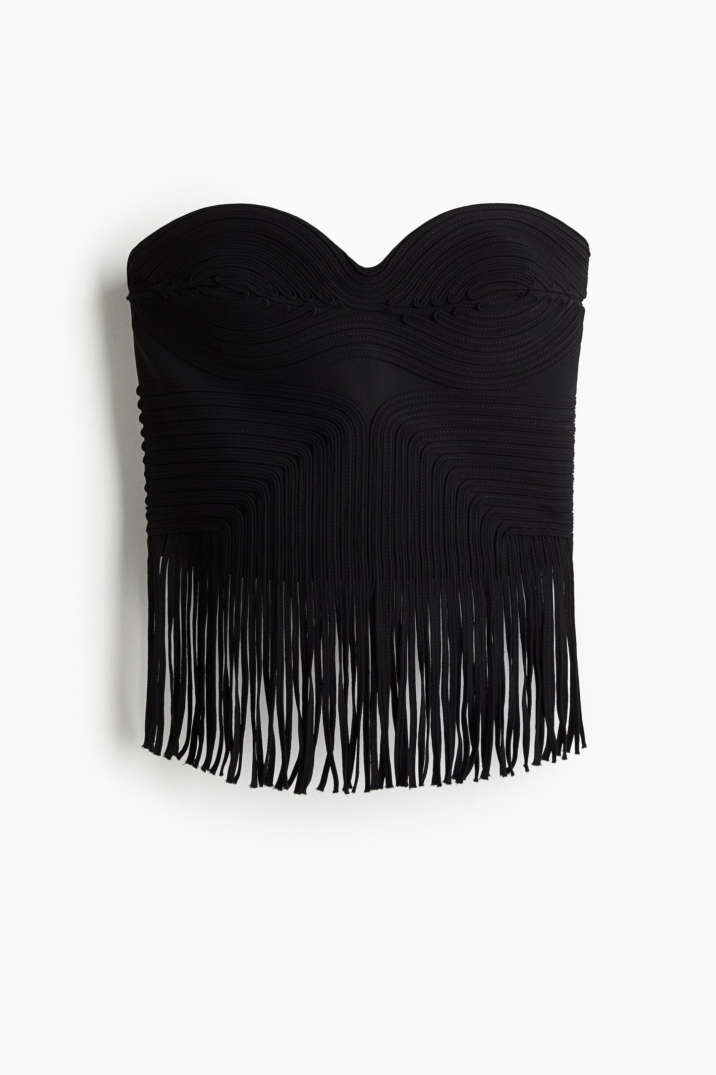 Fringed bustier top