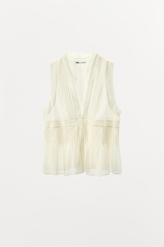 Pleated Lace Top