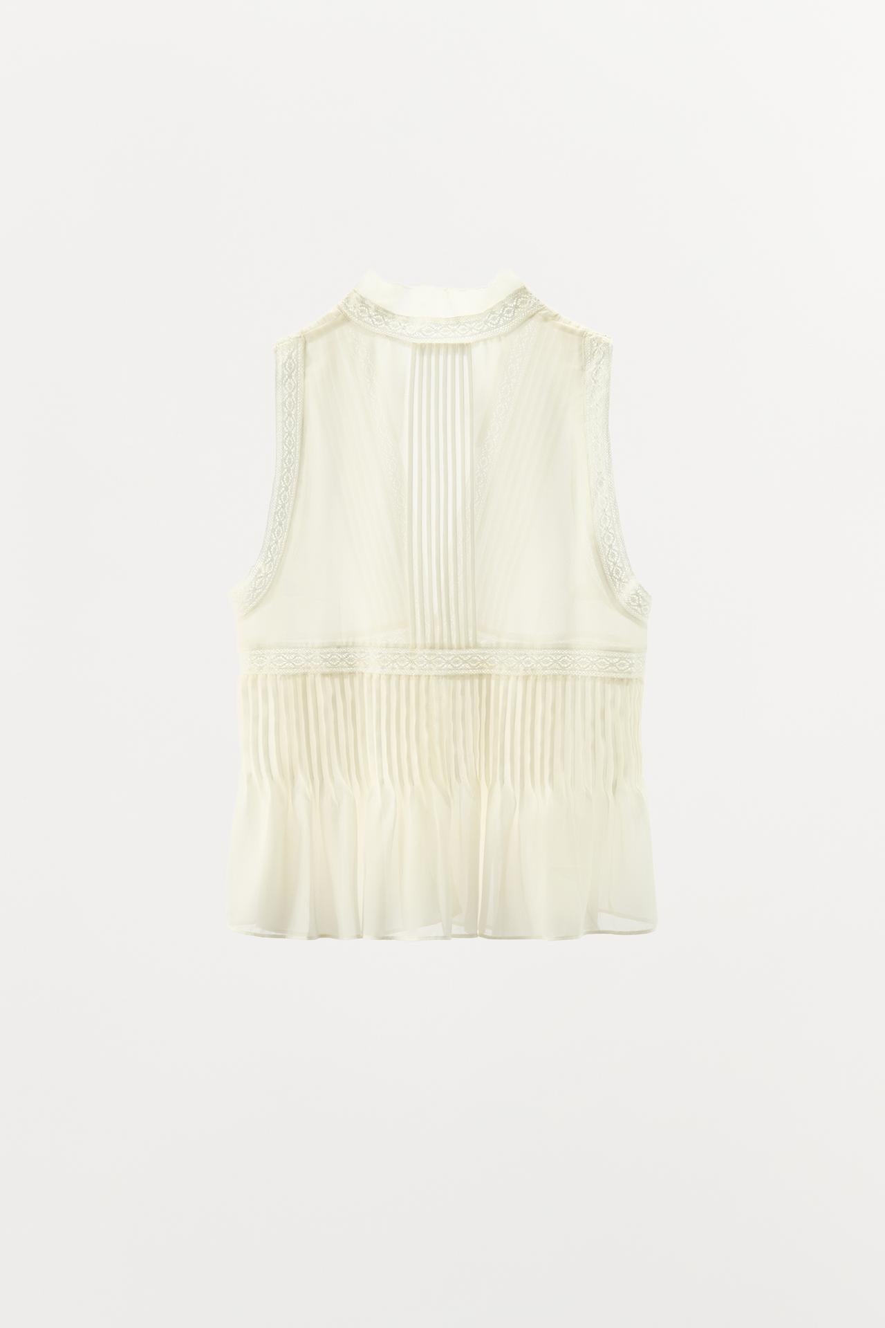 Pleated Lace Top