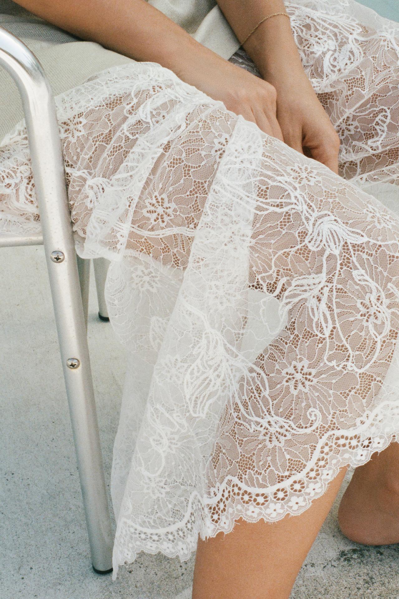 Knit Dress with Combined Lace