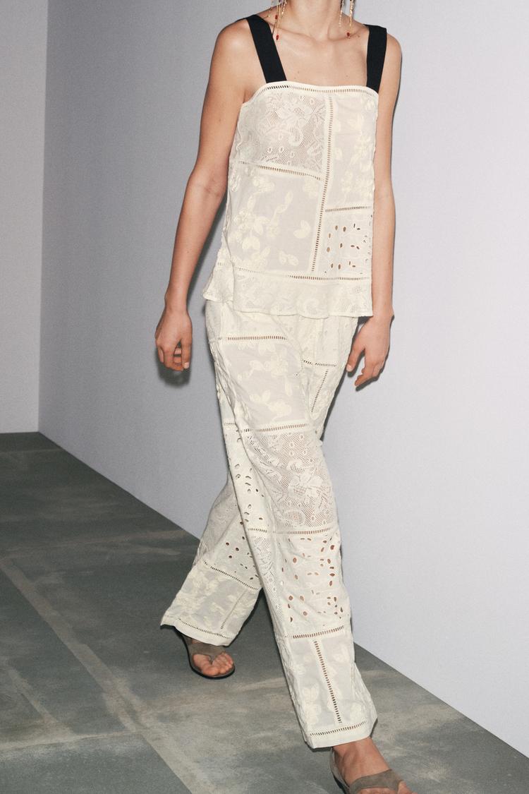 ZW Collection Patchwork Embroidered Top