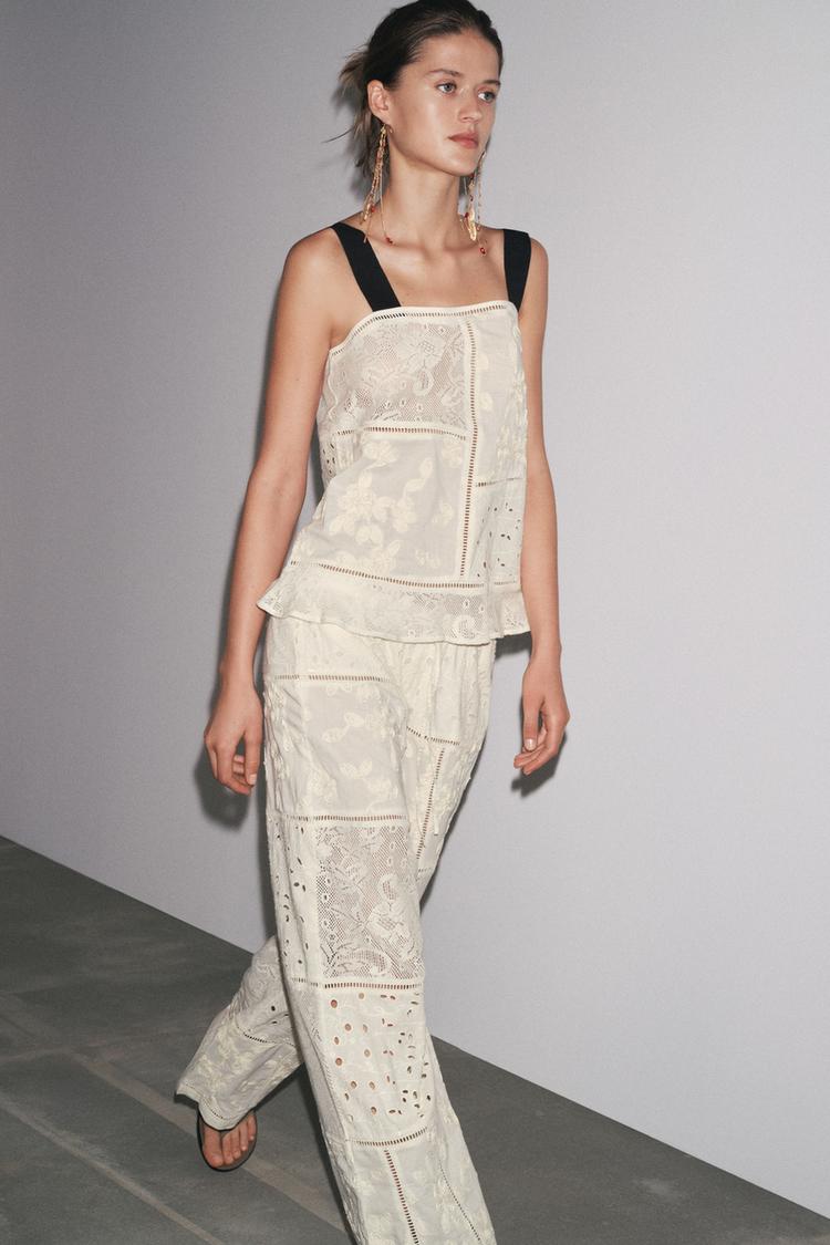 ZW Collection Patchwork Embroidered Top