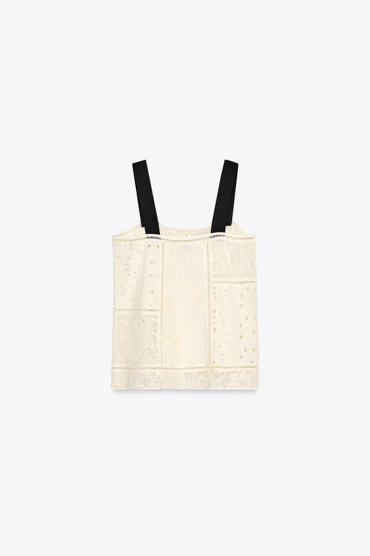 ZW Collection Patchwork Embroidered Top