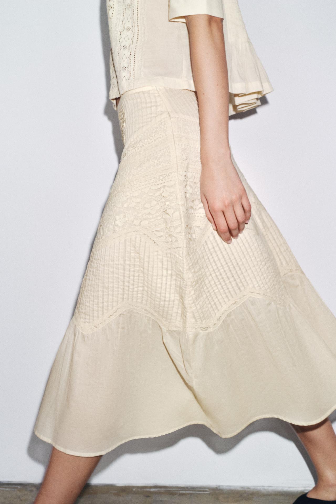 ZW Collection Lace Midi Skirt