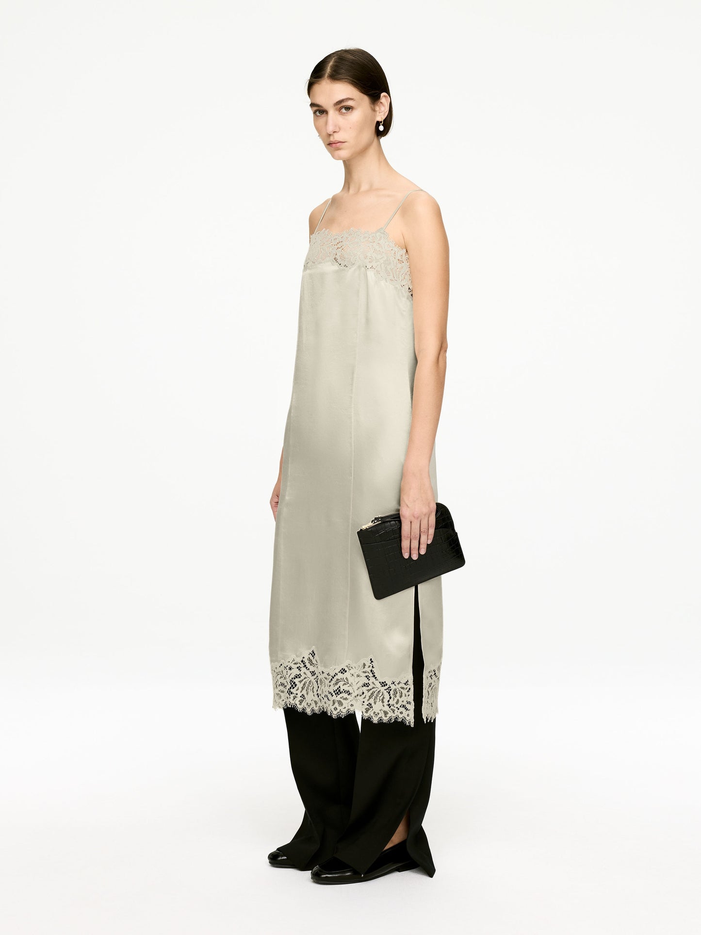 Lace-Detail Strap Dress