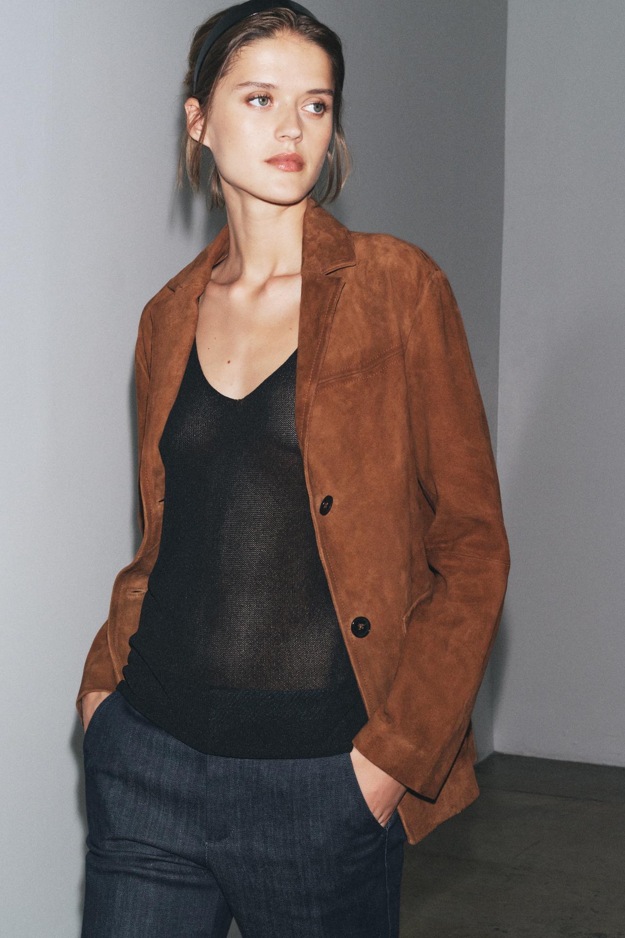 Oversized 100% Suede Blazer ZW Collection Limited Edition