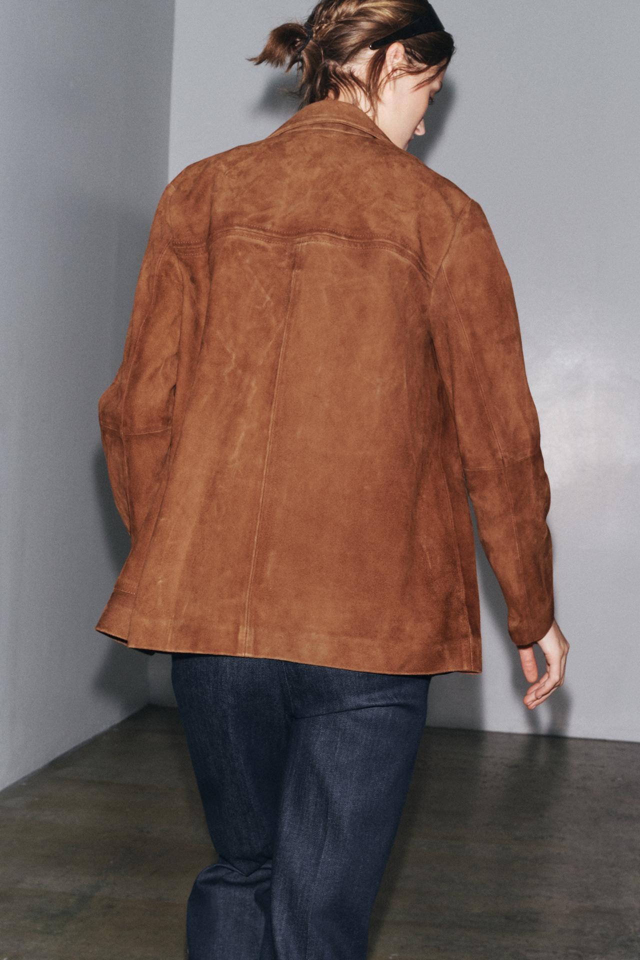 Oversized 100% Suede Blazer ZW Collection Limited Edition