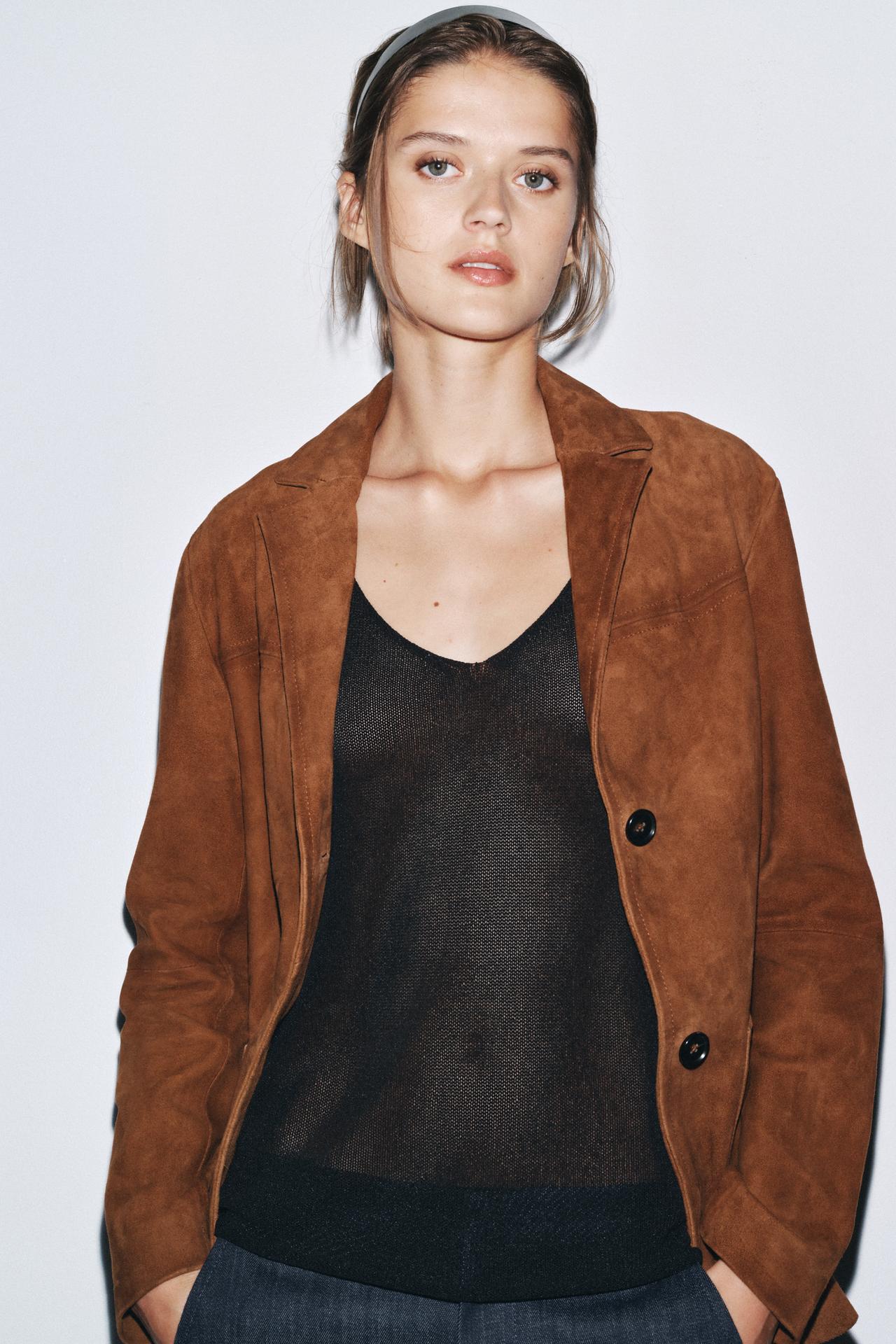 Oversized 100% Suede Blazer ZW Collection Limited Edition