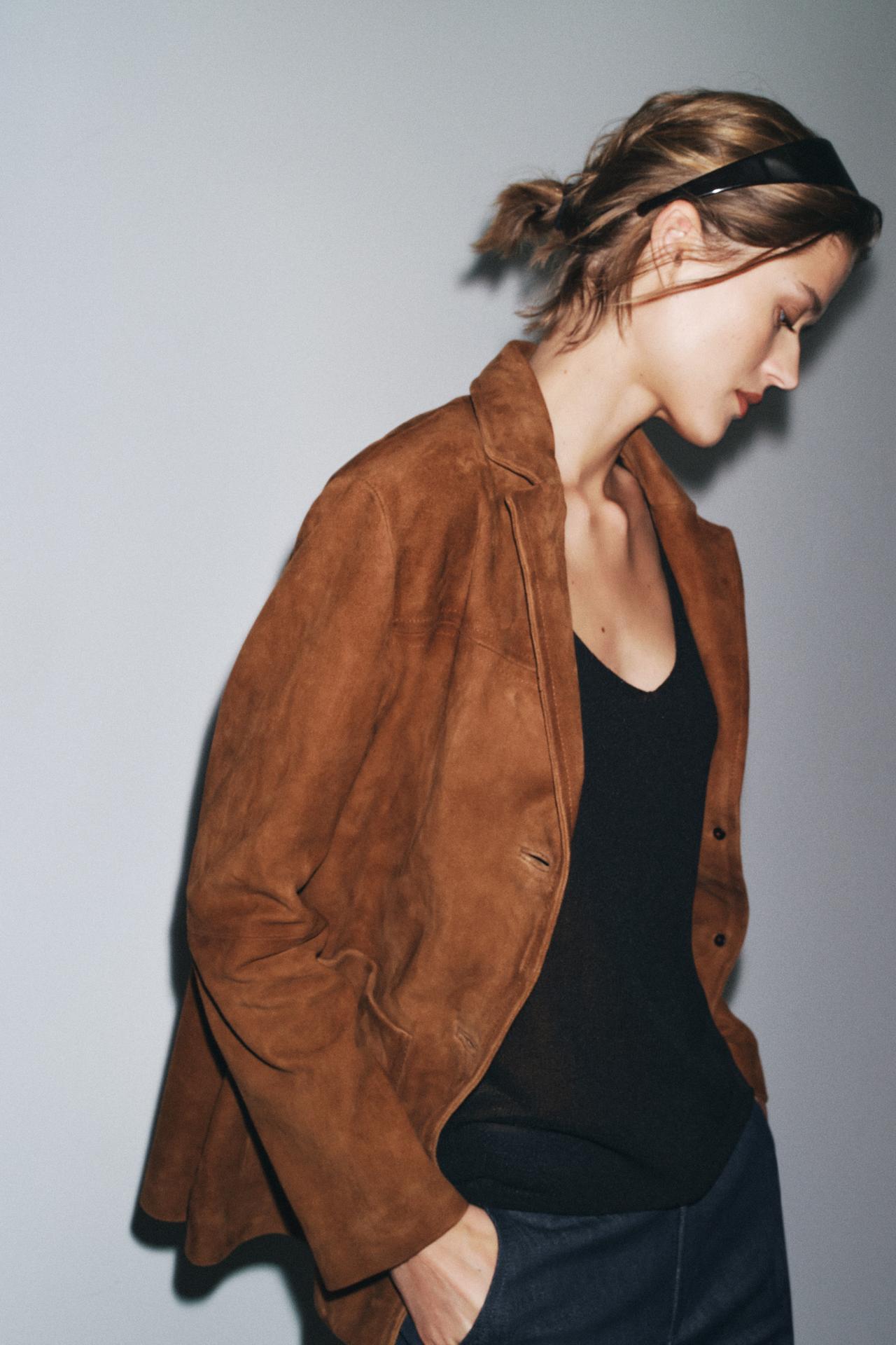 Oversized 100% Suede Blazer ZW Collection Limited Edition