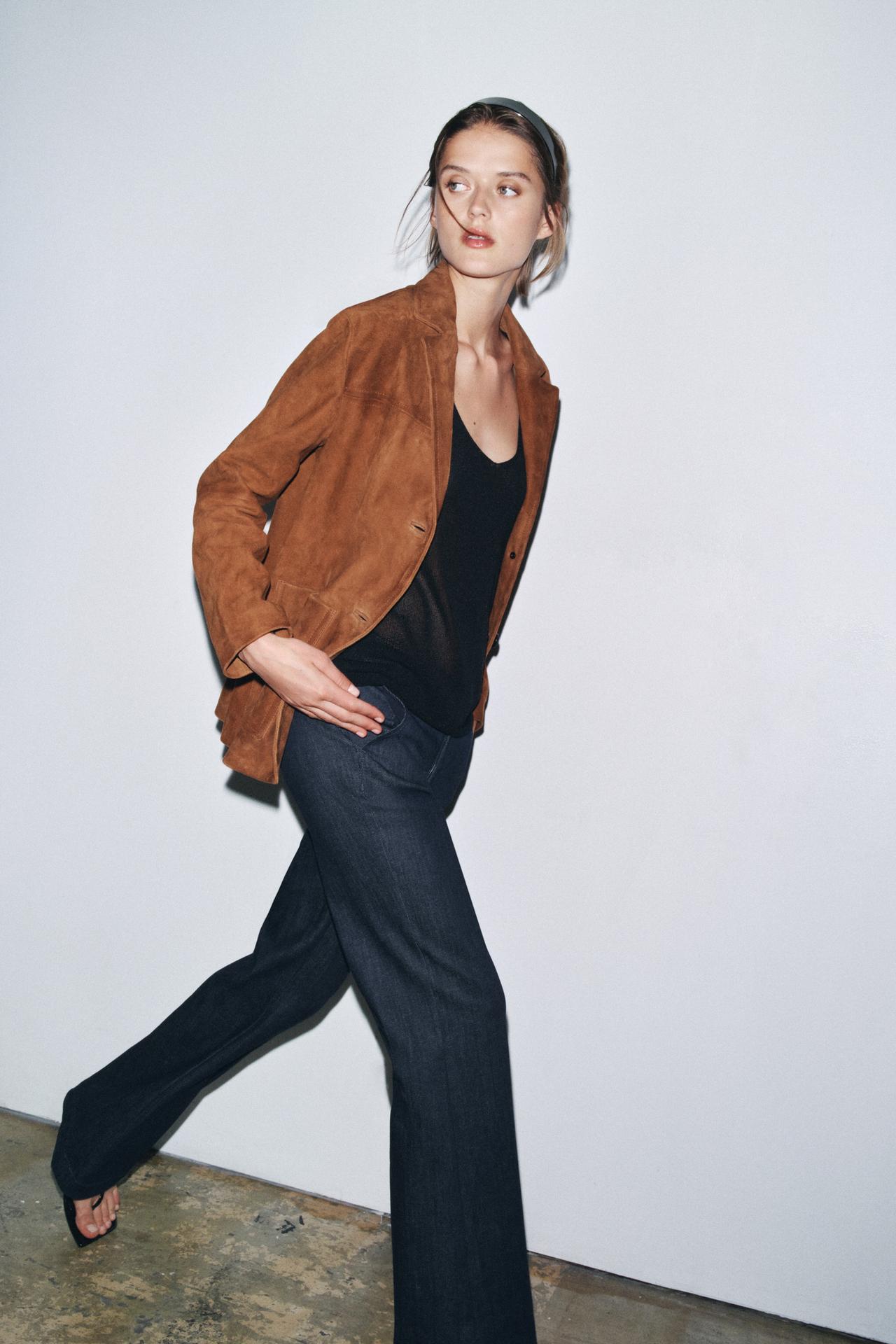 Oversized 100% Suede Blazer ZW Collection Limited Edition
