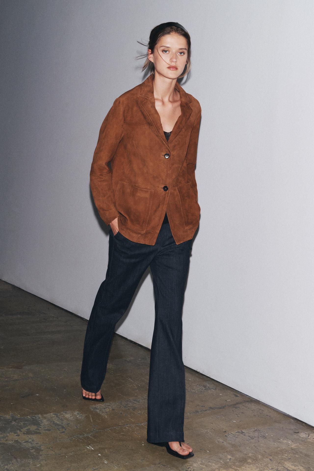 Oversized 100% Suede Blazer ZW Collection Limited Edition