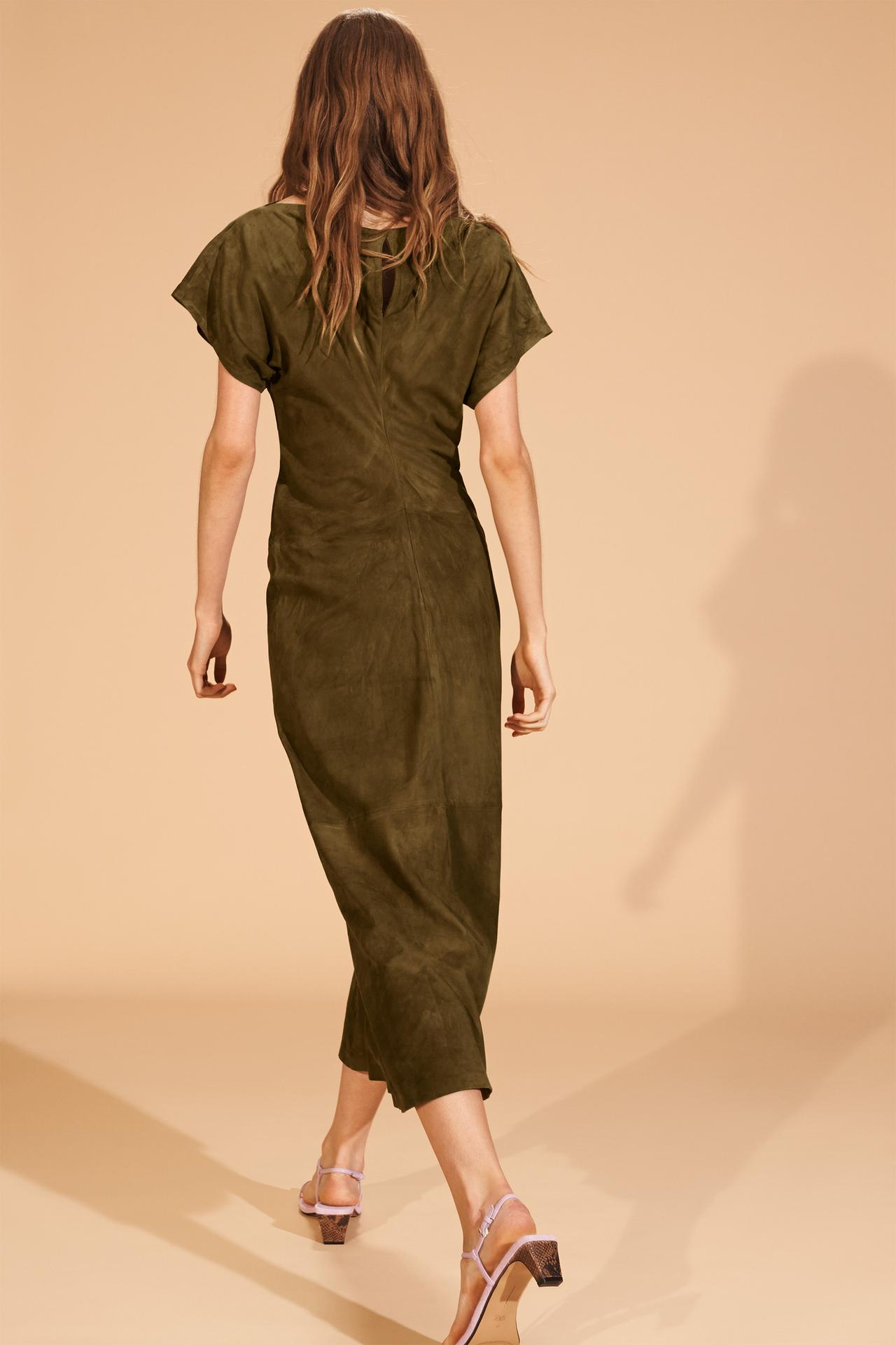 Limited Edition Draped Suede Leather Dress