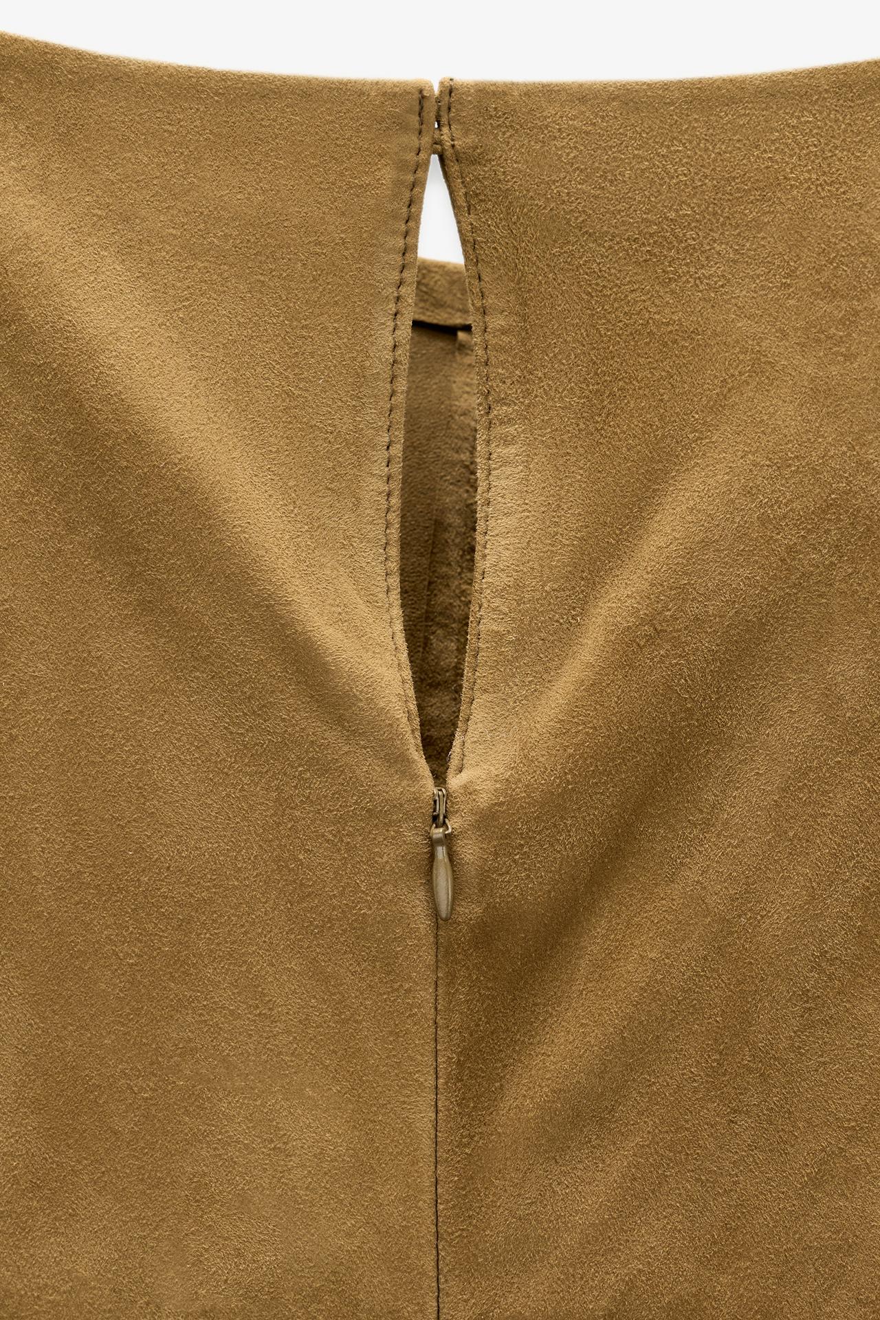 Limited Edition Draped Suede Leather Dress