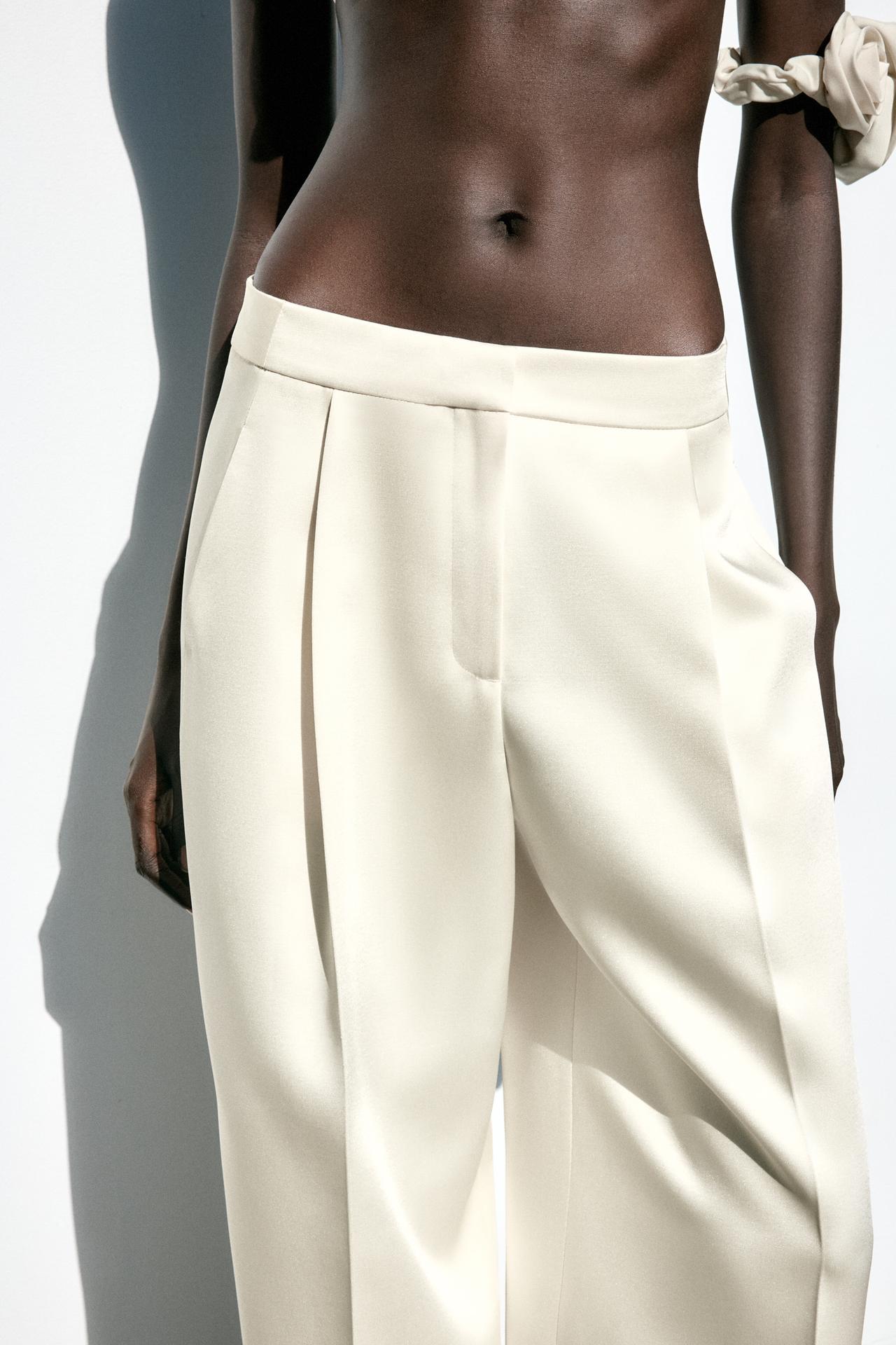 Wide-Leg Satin Trousers