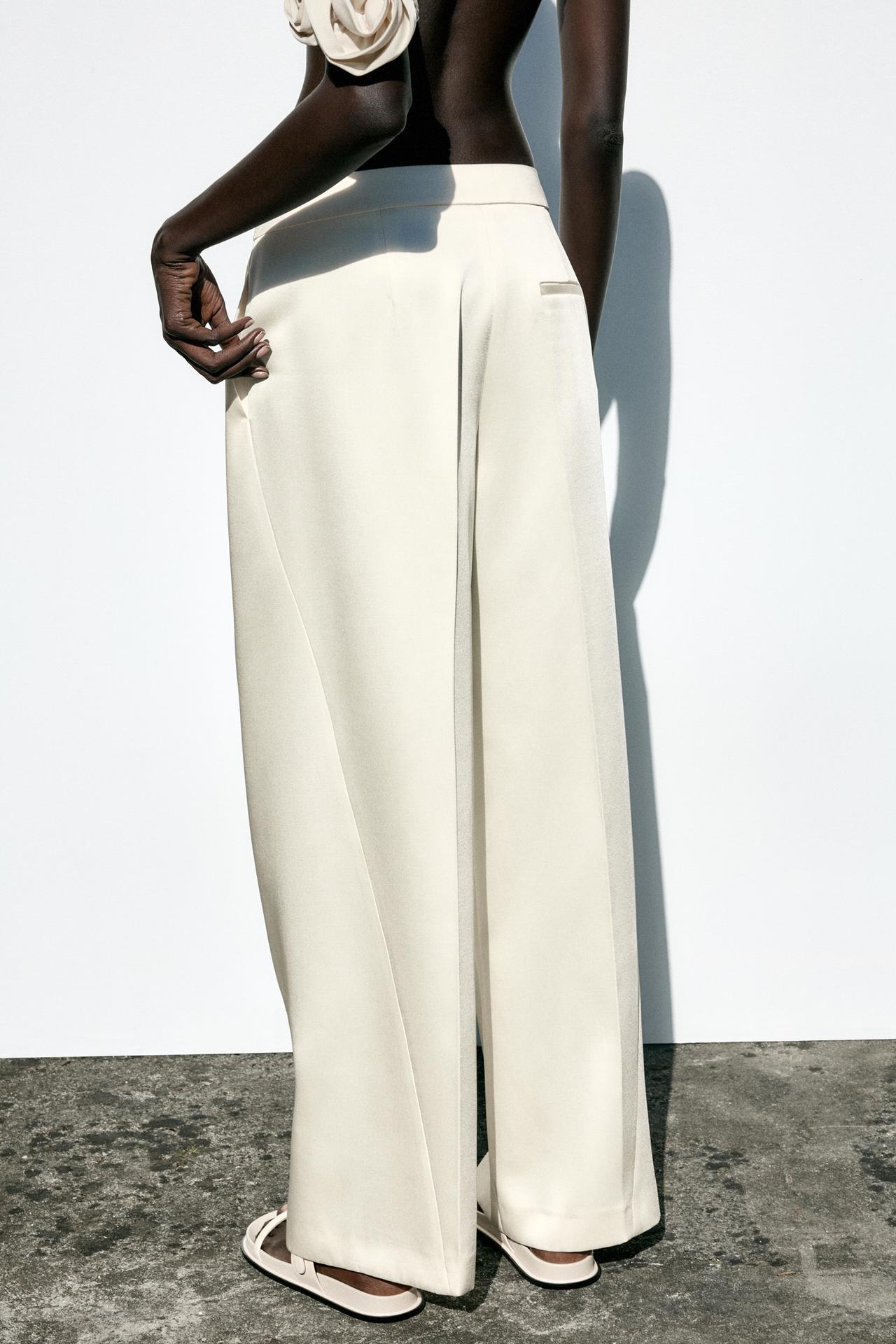 Wide-Leg Satin Trousers