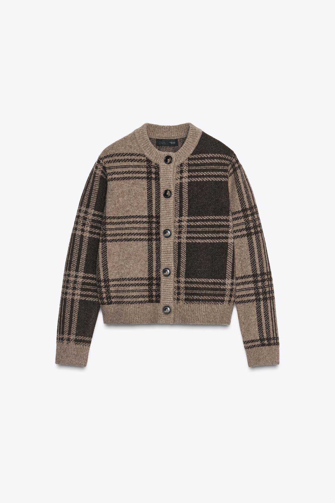 Check Knit Cardigan