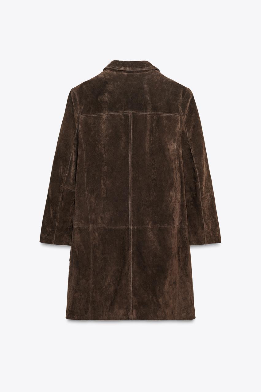 100% Suede Leather Coat – ZW Collection Limited Edition