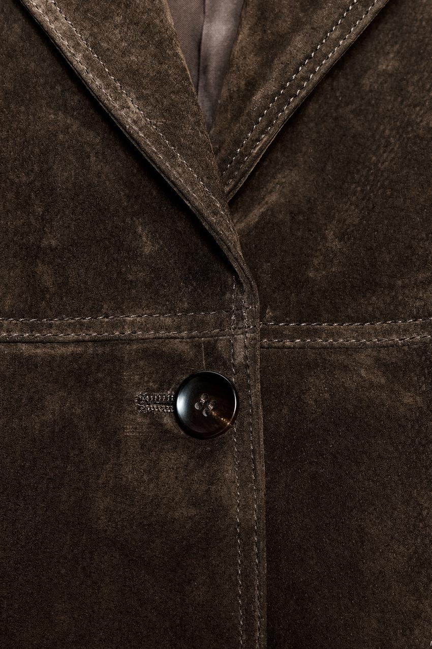 100% Suede Leather Coat – ZW Collection Limited Edition