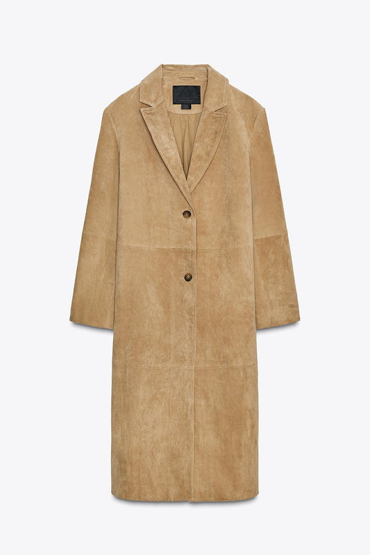 Suede Leather Coat – ZW Collection Limited Edition