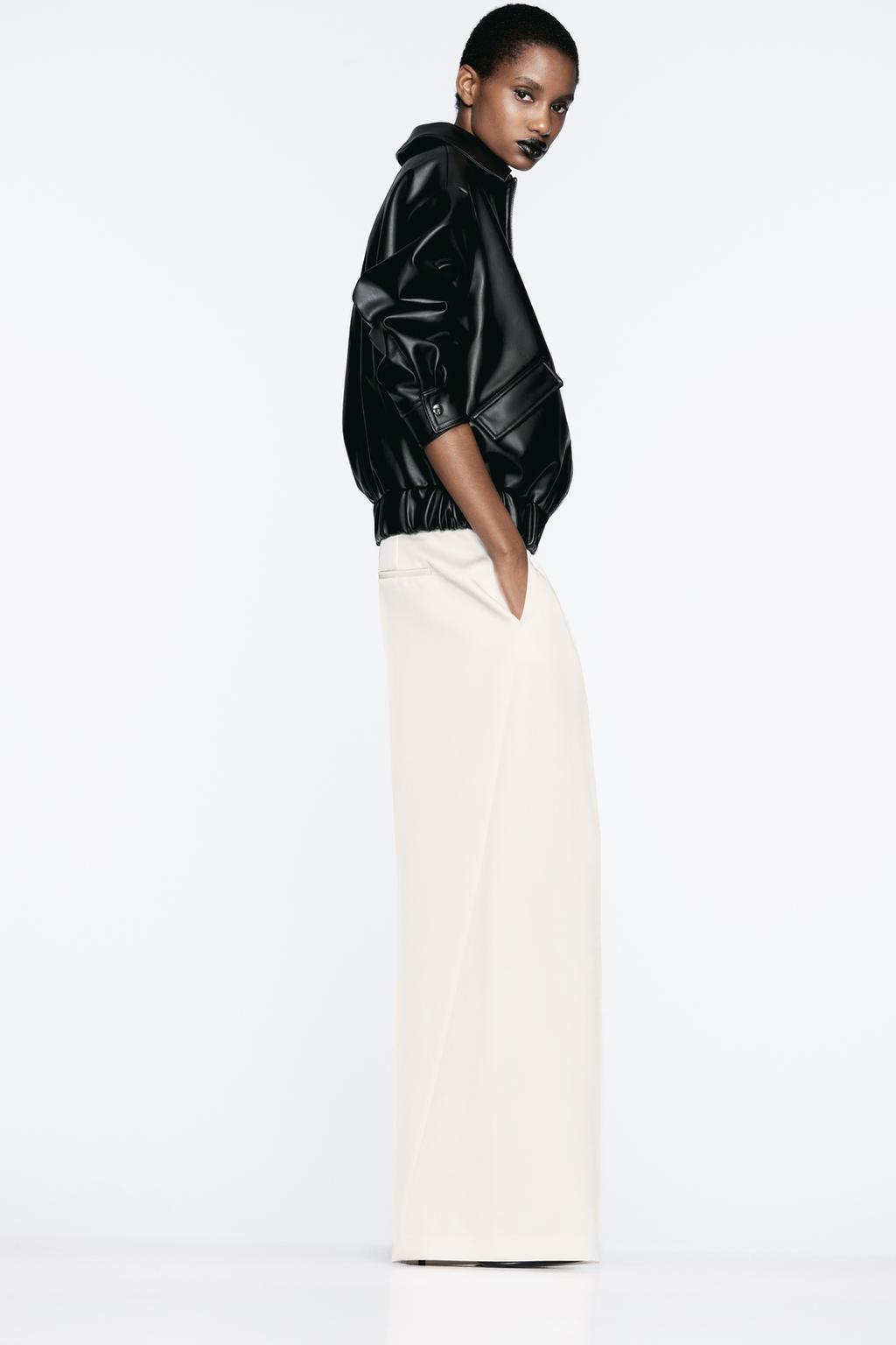 Faux leather oversized jacket