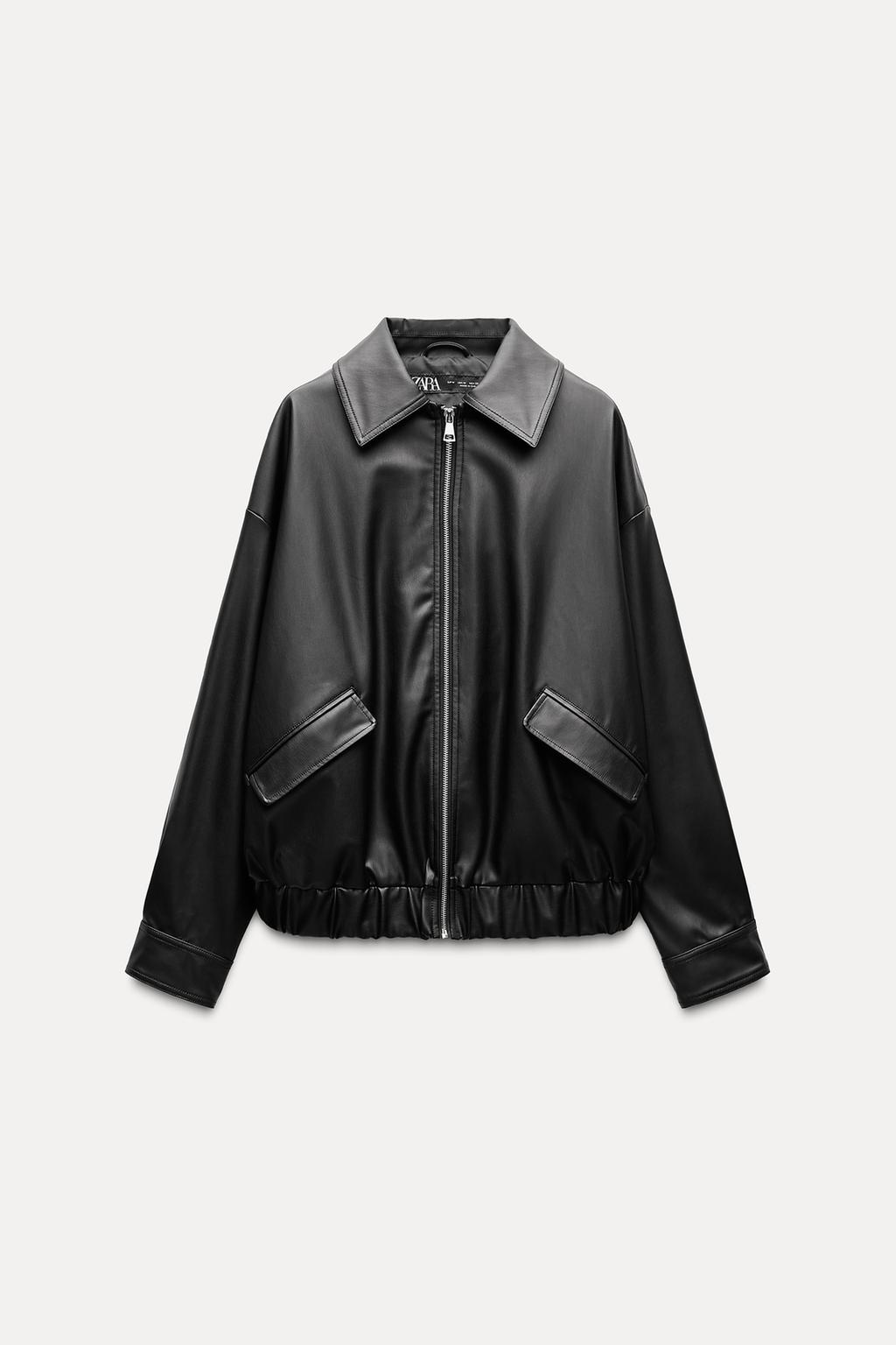 Faux leather oversized jacket