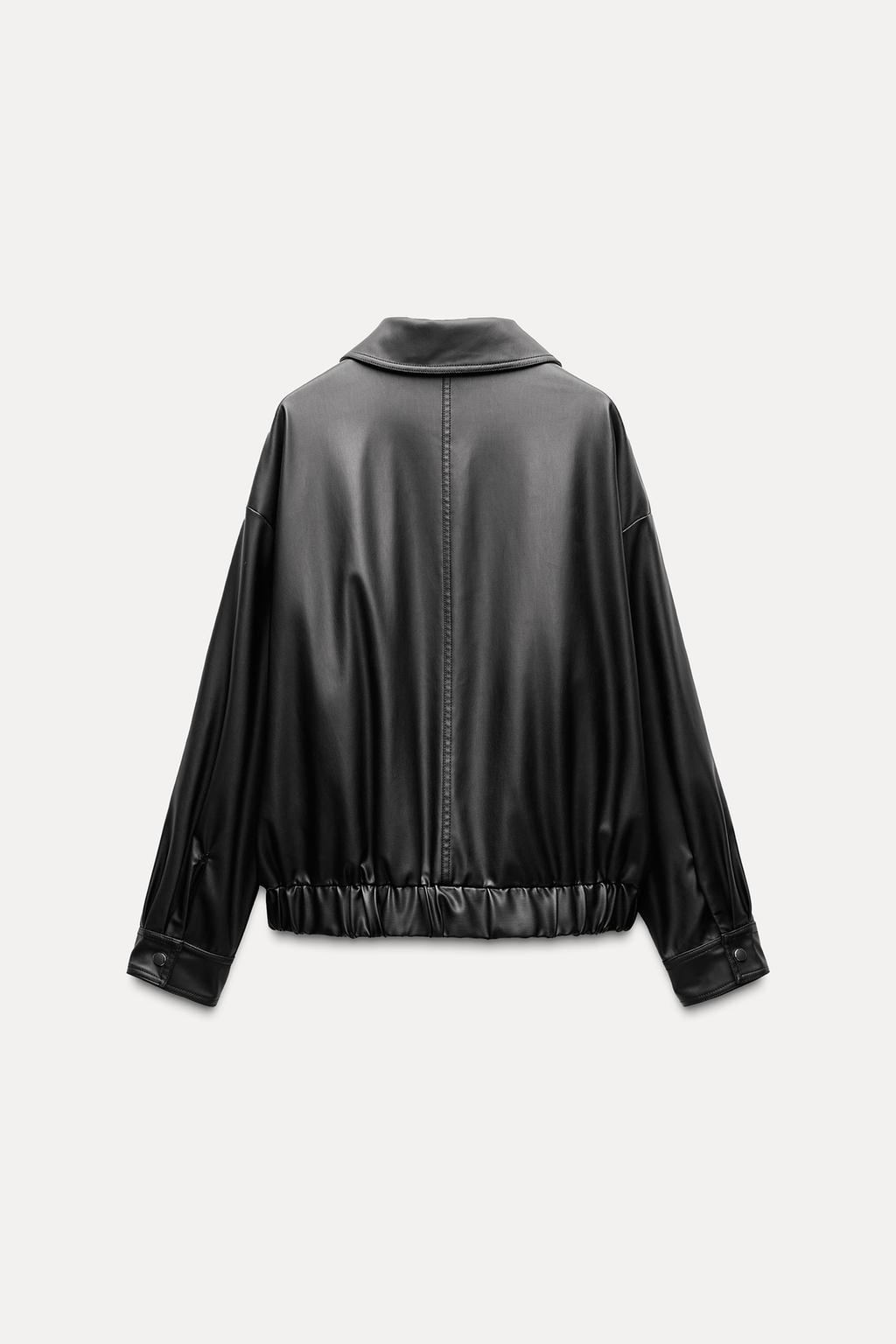Faux leather oversized jacket
