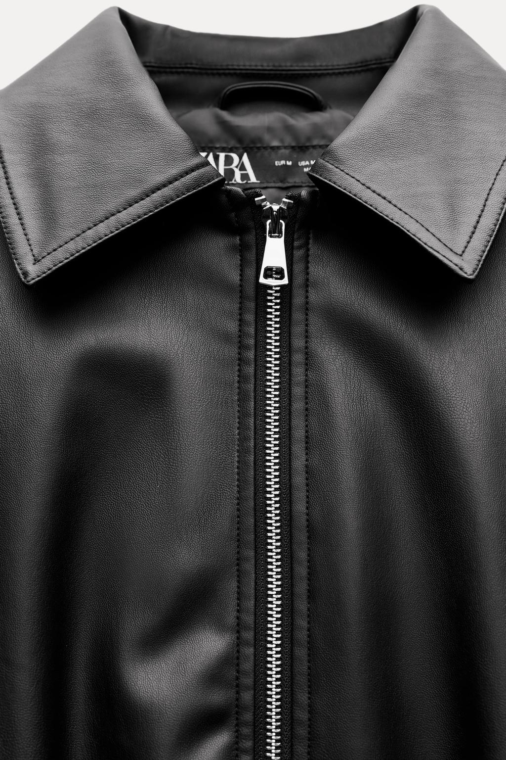 Faux leather oversized jacket