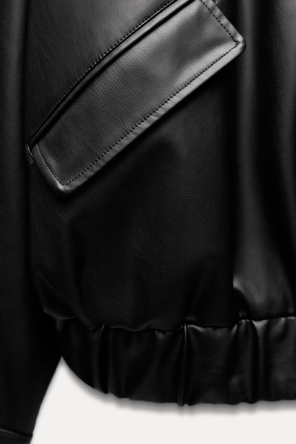 Faux leather oversized jacket