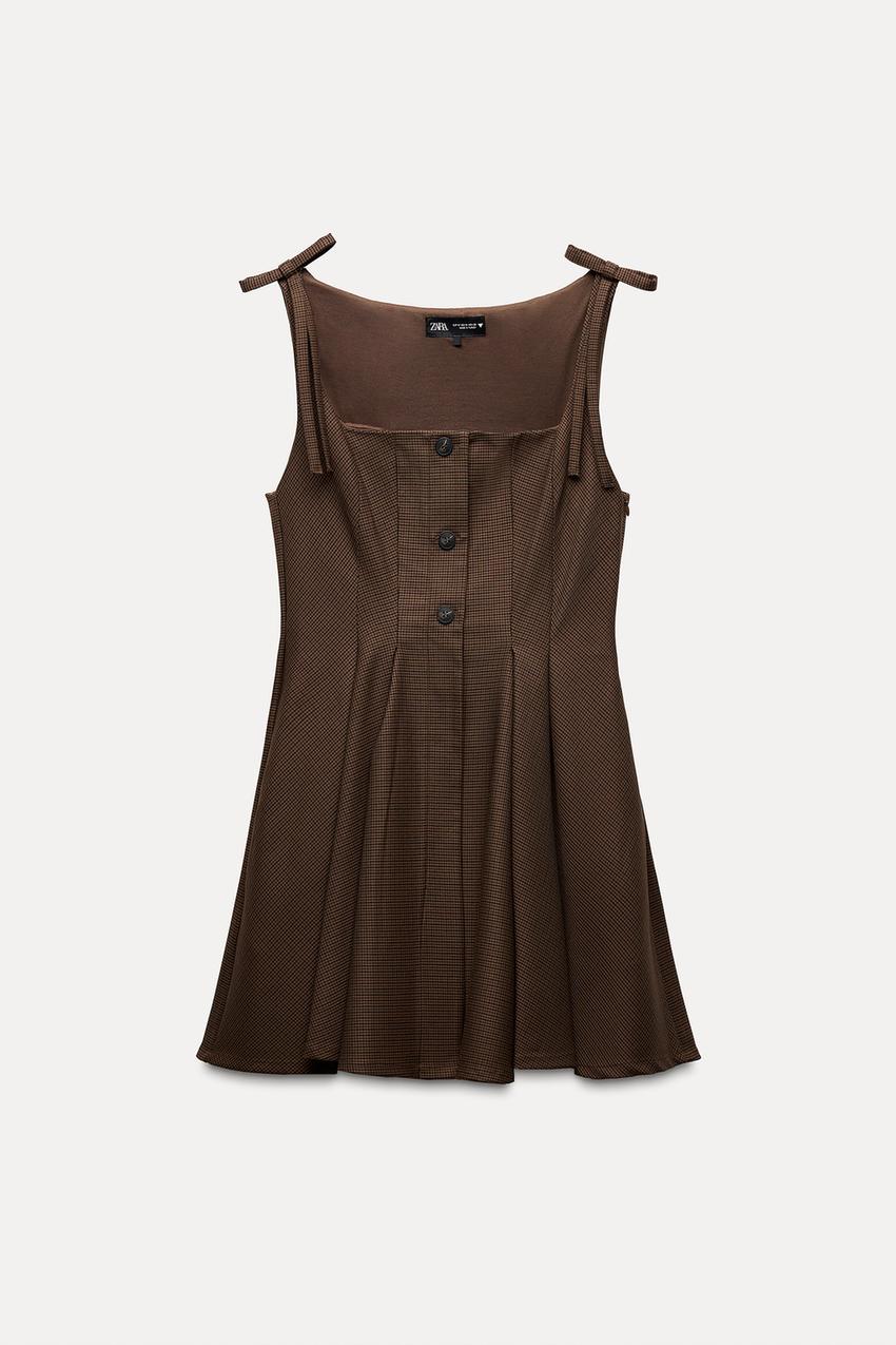 Check dress with bows