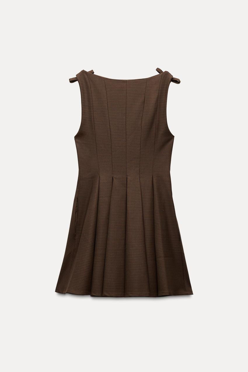 Check dress with bows