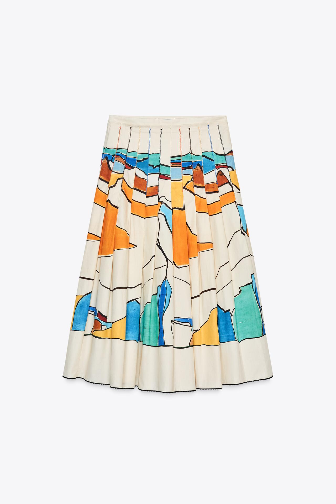 ZW Collection Printed Pleated Skirt