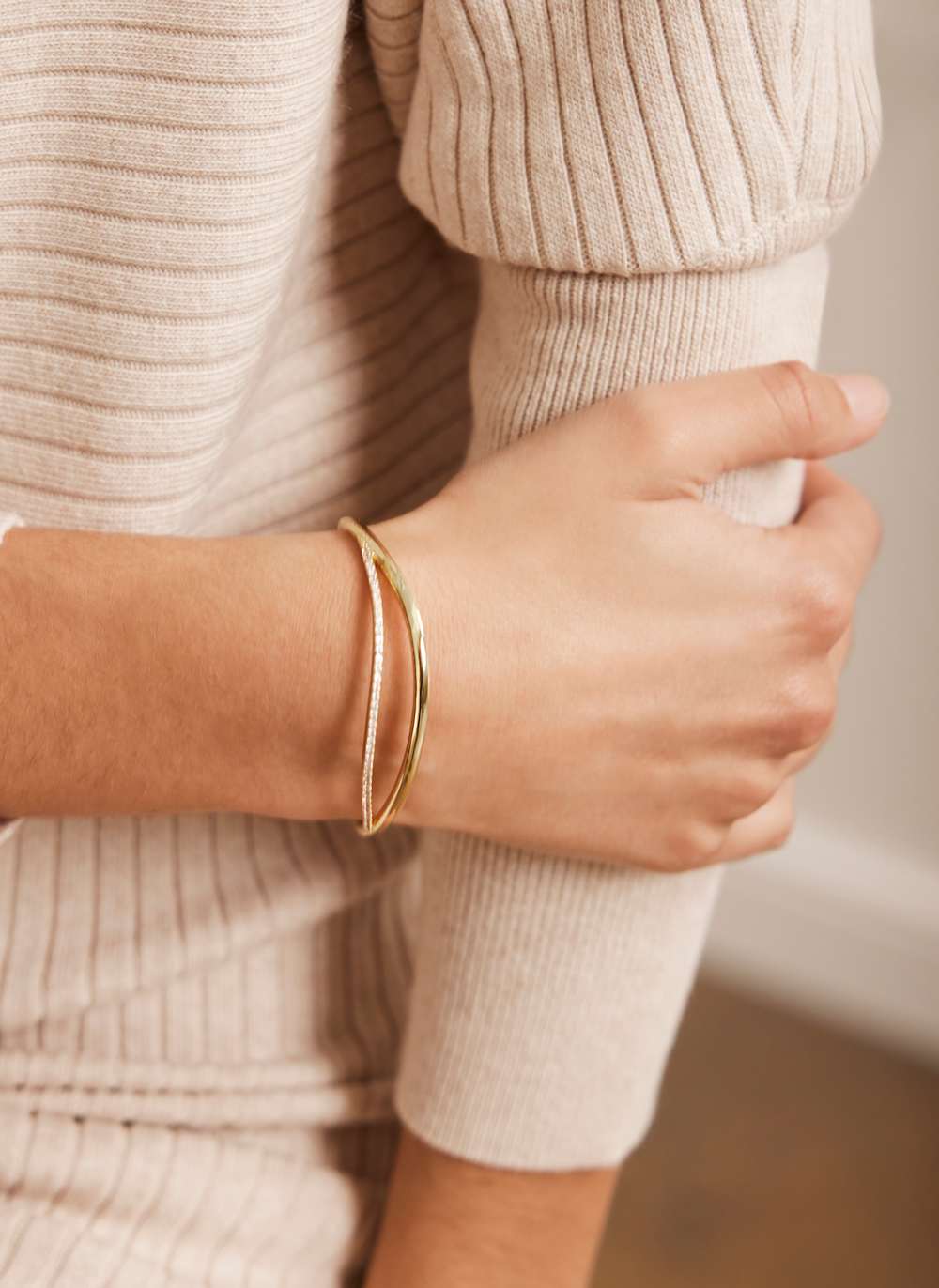 Gold Plated Crystal Cuff Bracelet