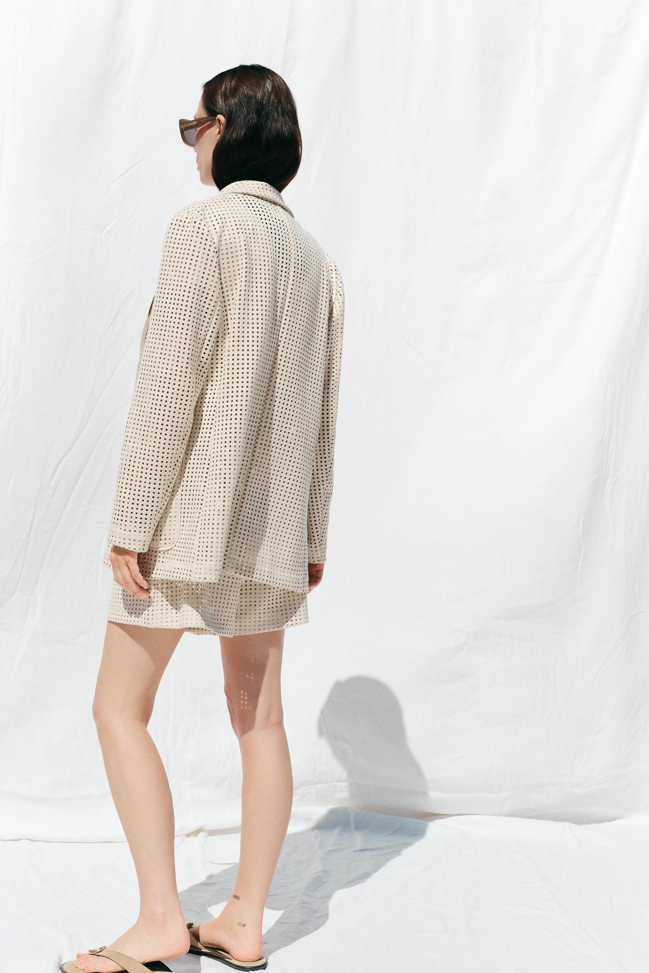 Faux Suede Cut-Out Blazer