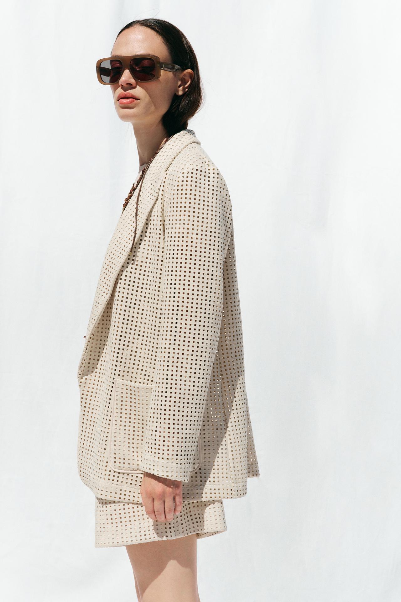 Faux Suede Cut-Out Blazer