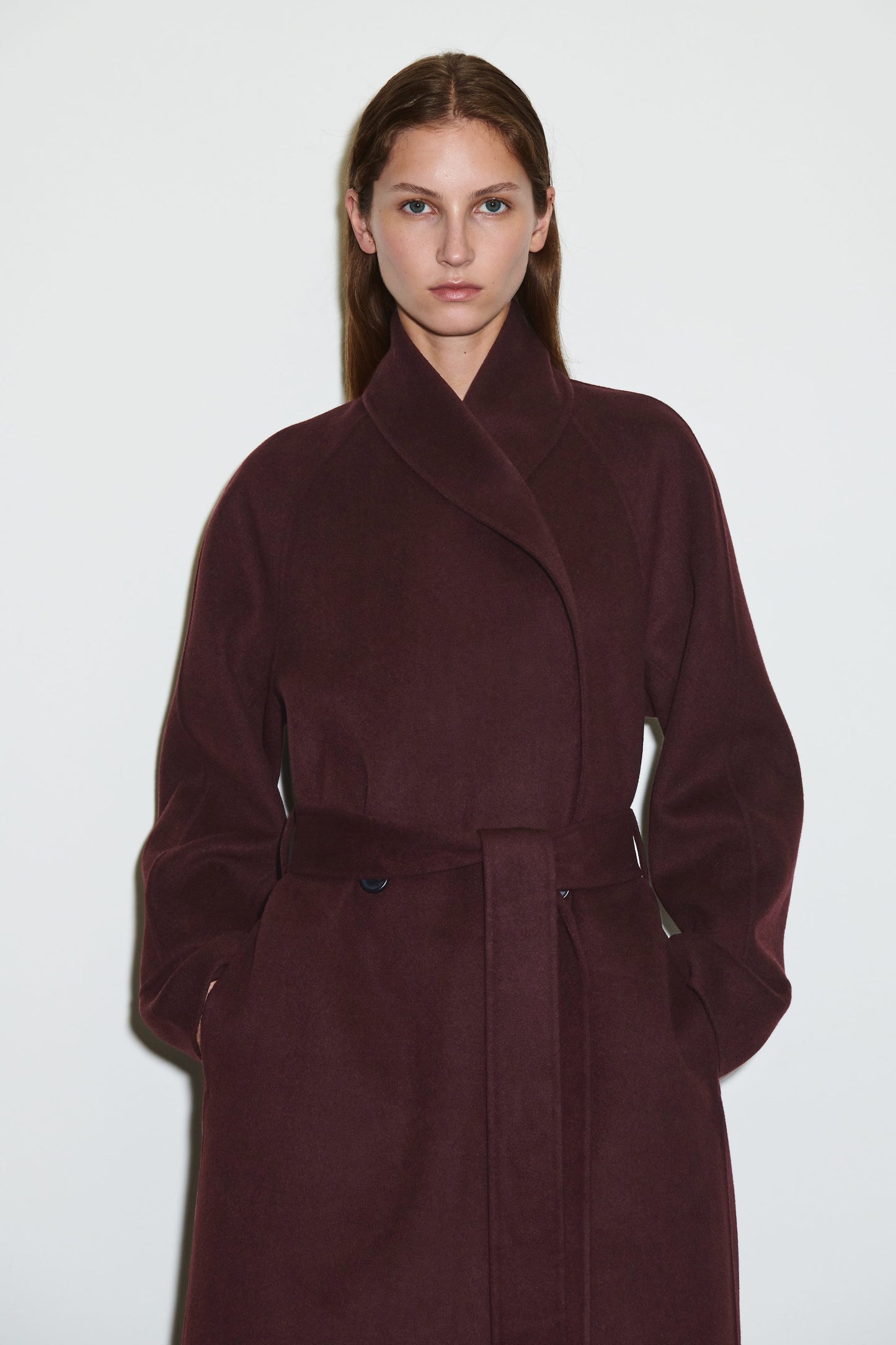 Belted Double-Faced Wool Coat