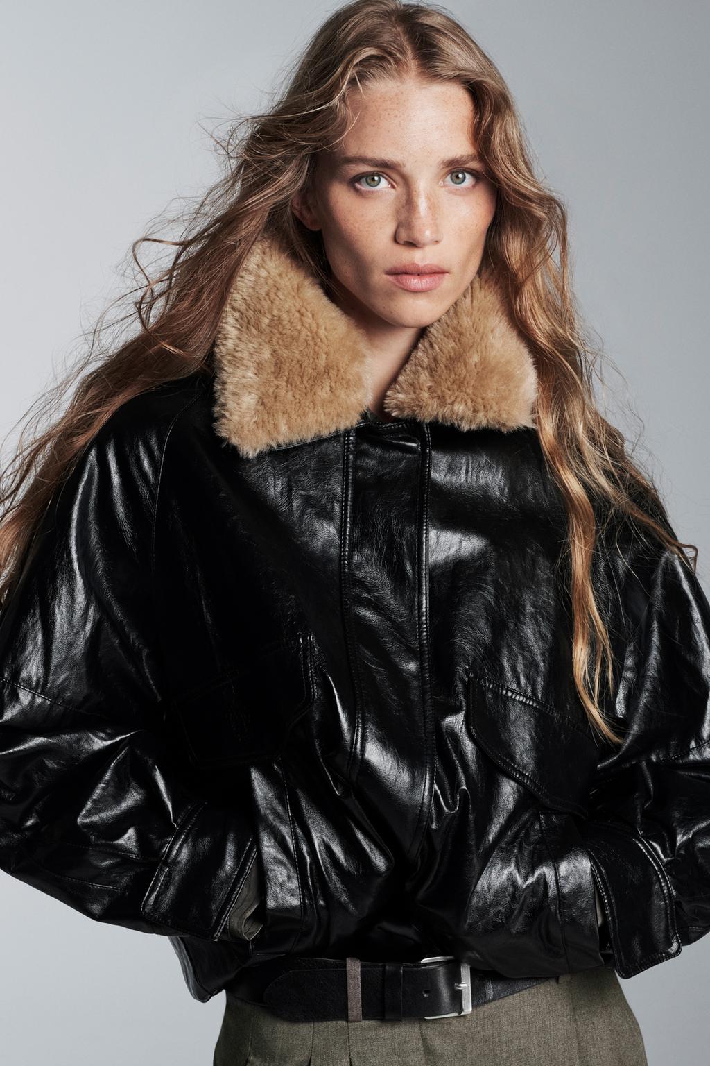 Faux Fur Collar Jacket Zw Collection