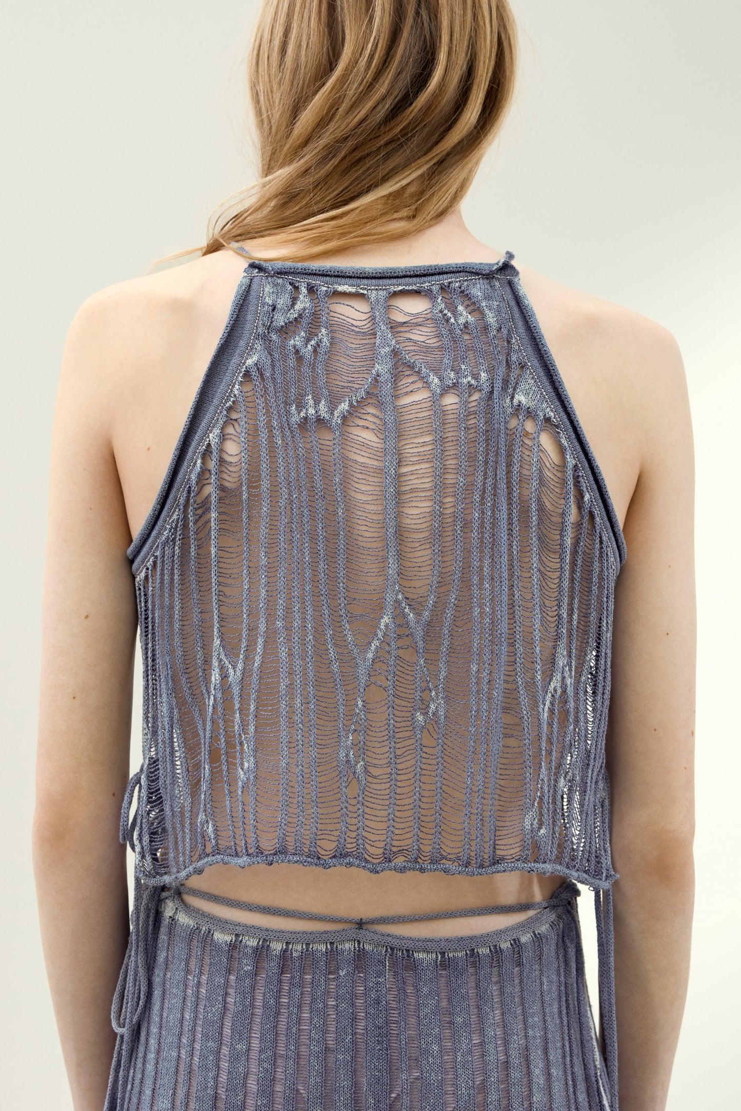 Tie-strap knitted top