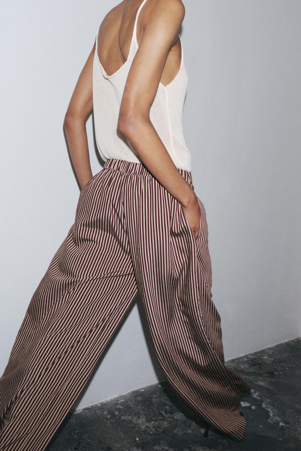 ZW Collection Striped Flowing Trousers
