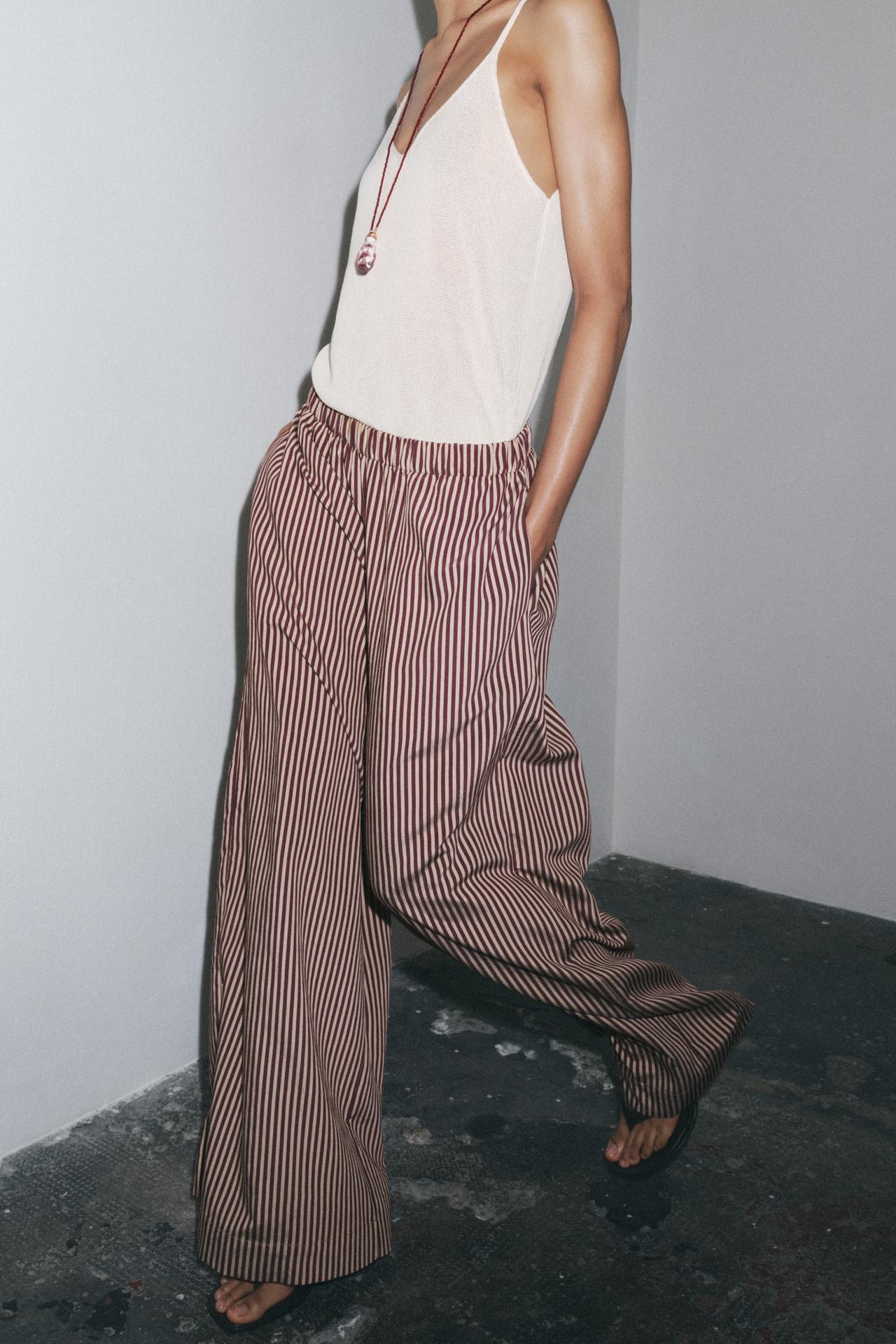 ZW Collection Striped Flowing Trousers