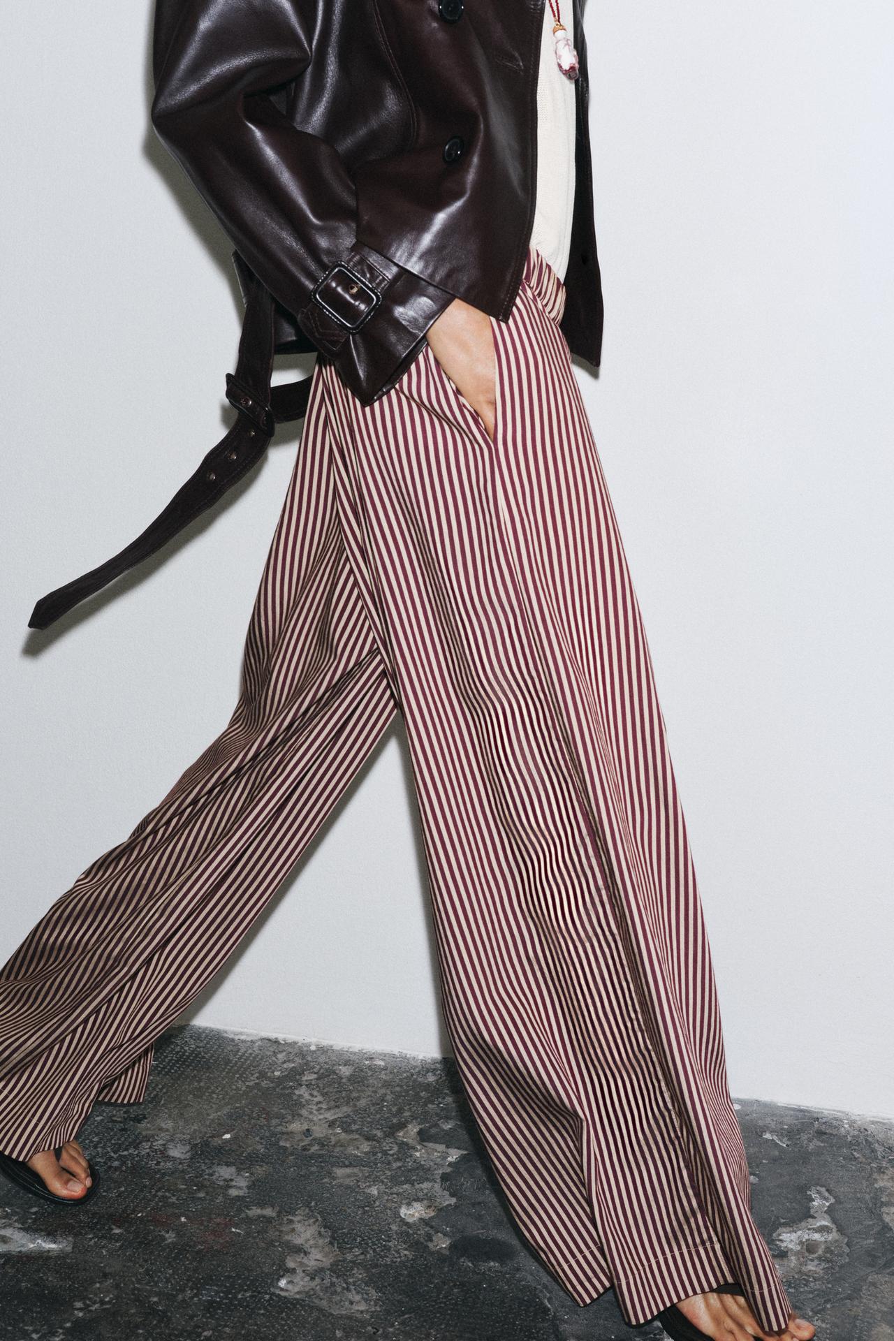 ZW Collection Striped Flowing Trousers