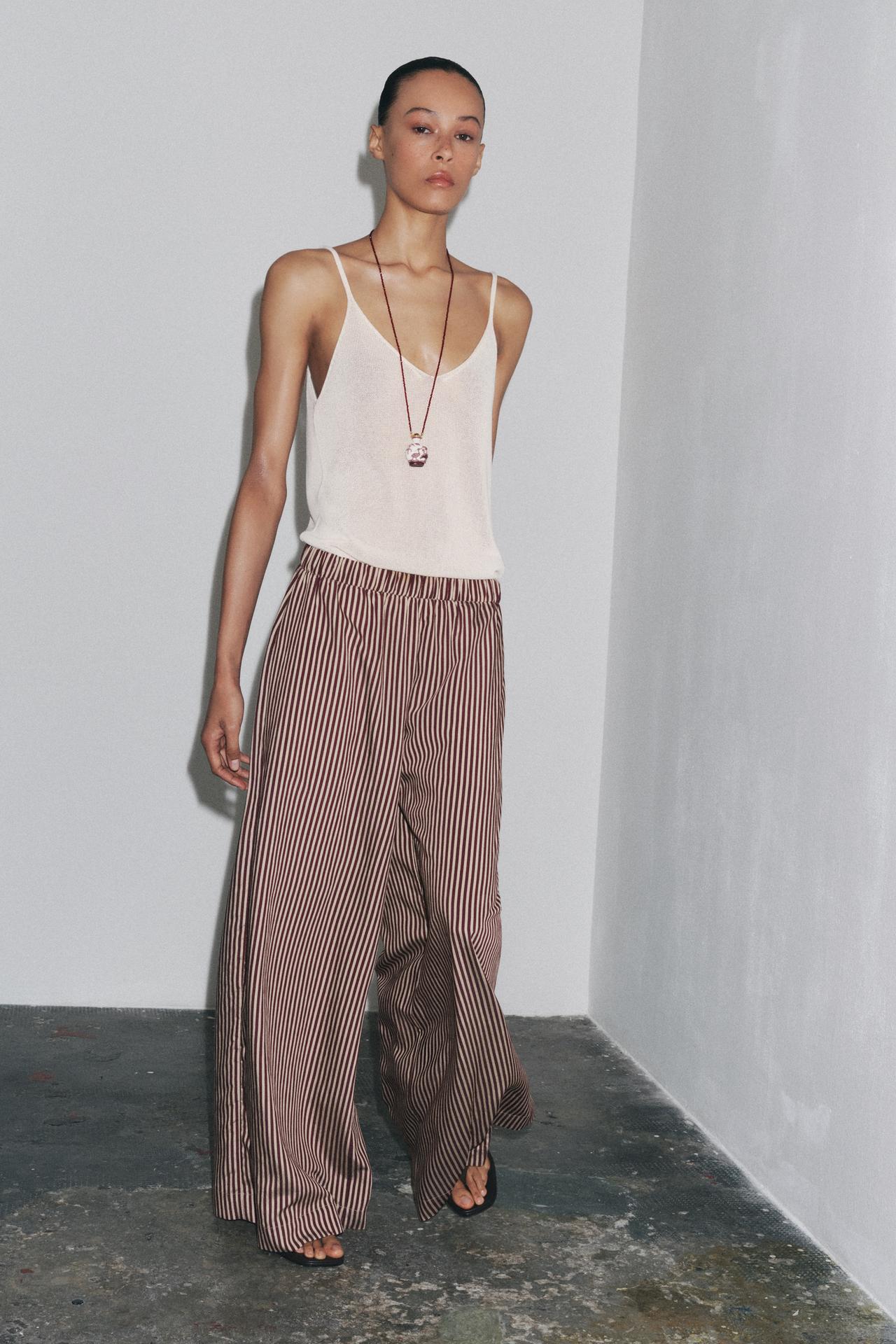 ZW Collection Striped Flowing Trousers