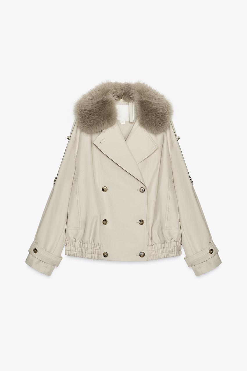 ZW Collection Water-Repellent Short Trench Coat