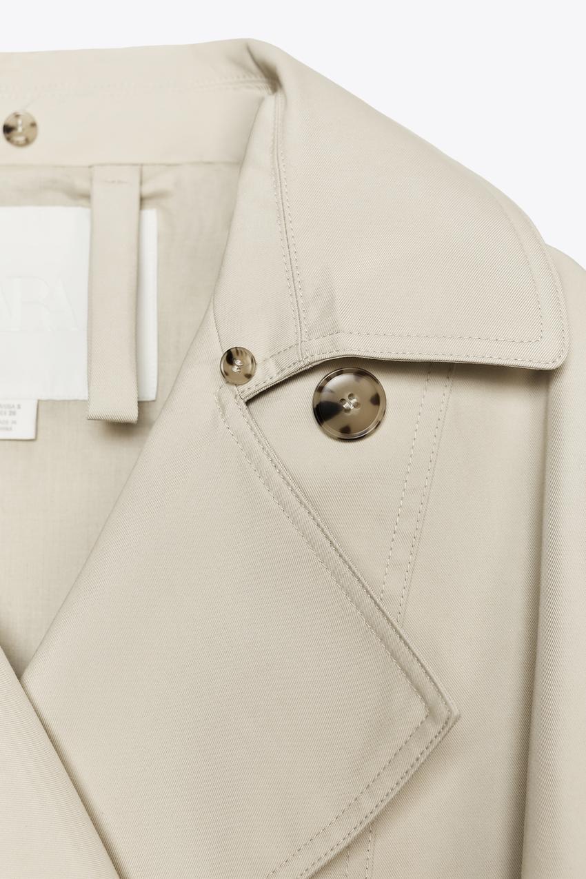 ZW Collection Water-Repellent Short Trench Coat