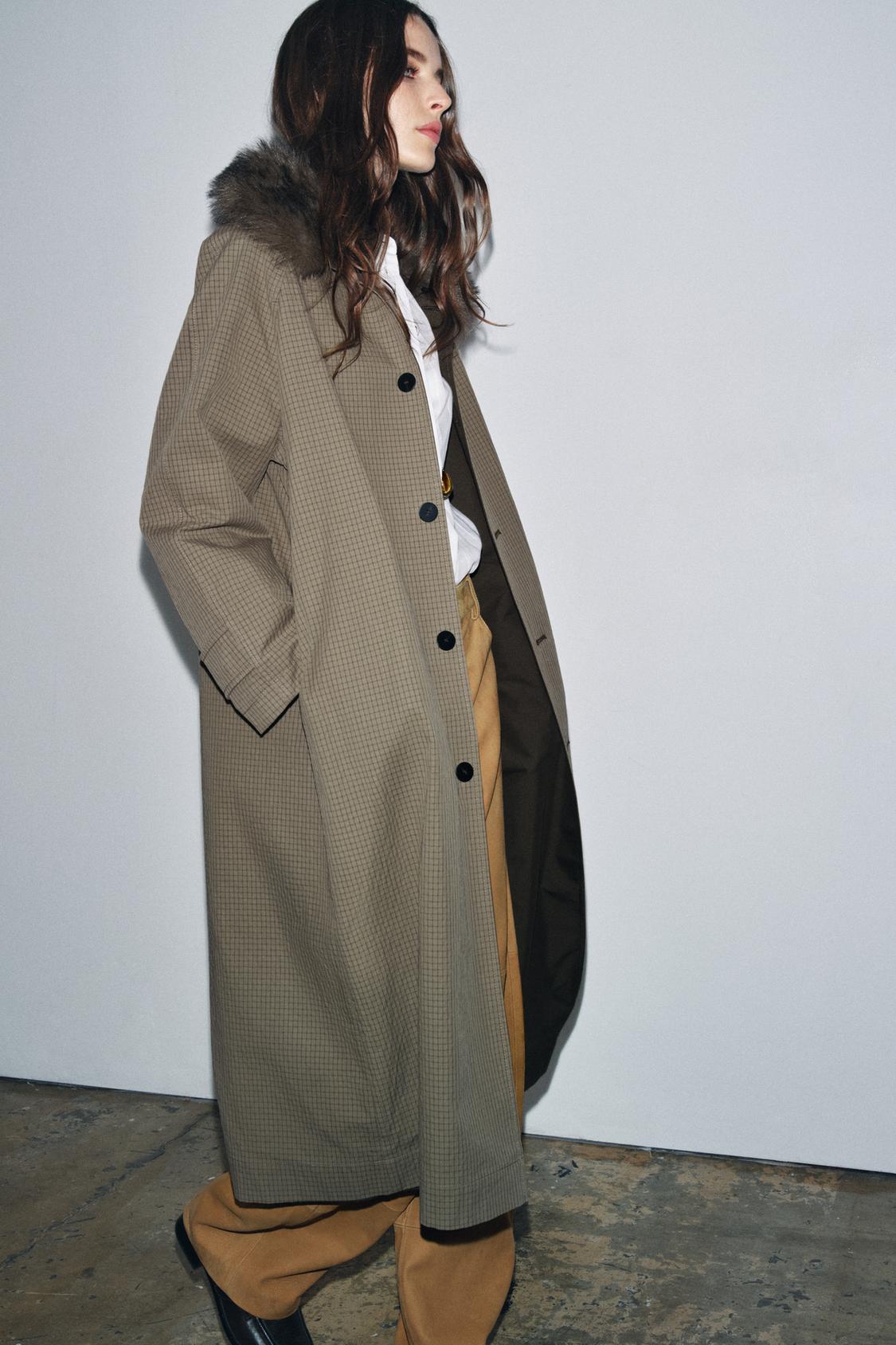 Limited Edition Reversible Trench Coat With Faux Fur Collar