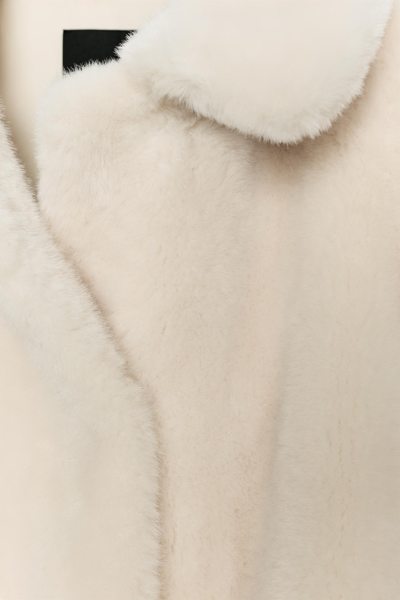 Faux Fur Belted Coat Zw Collection