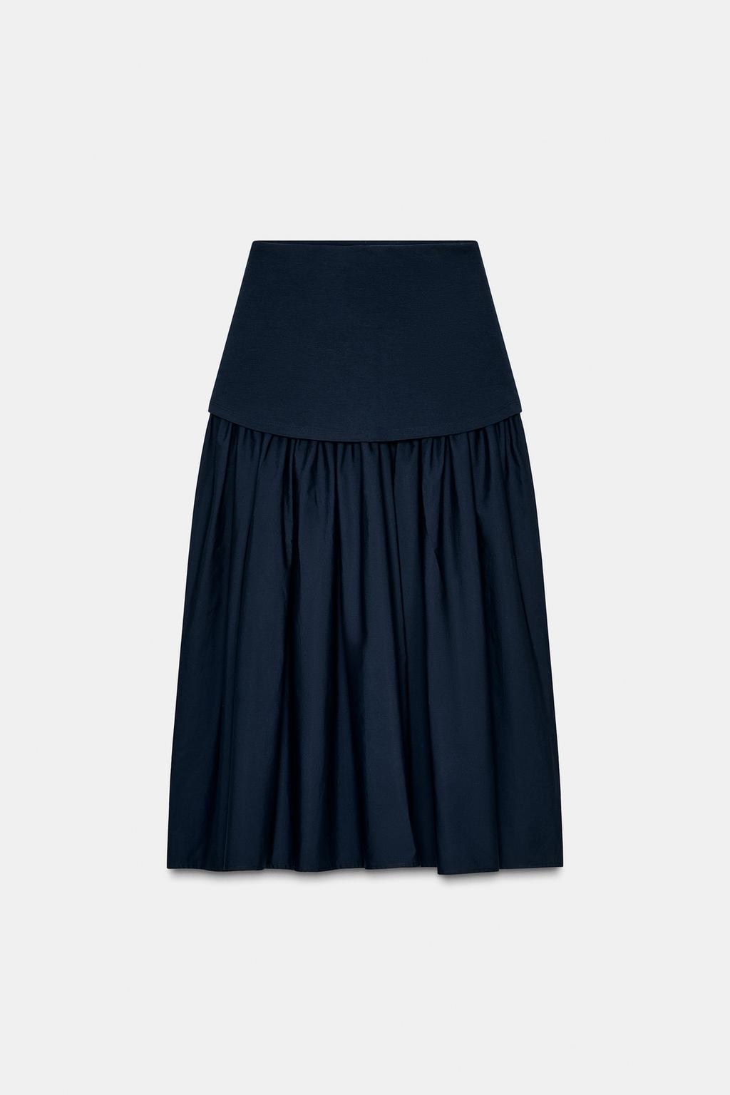 Combined Interlock Midi Skirt