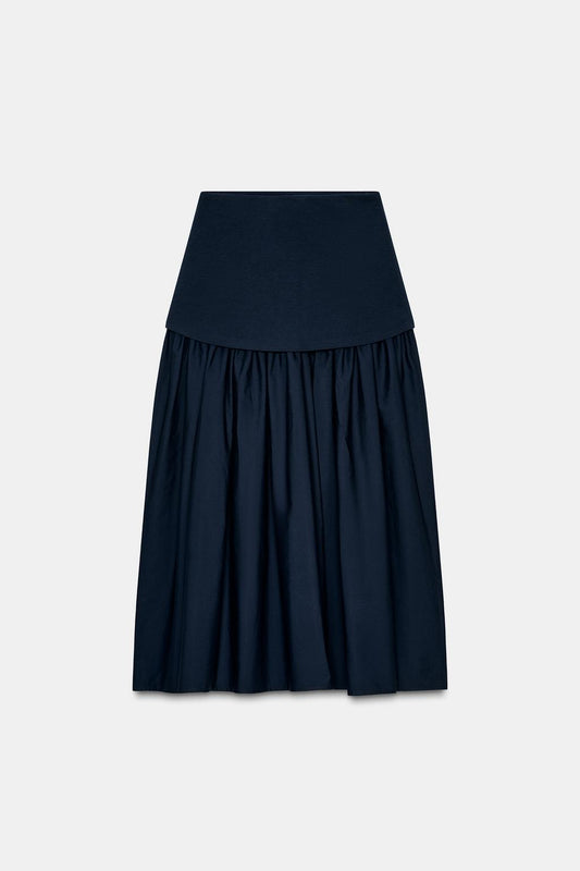 Combined Interlock Midi Skirt