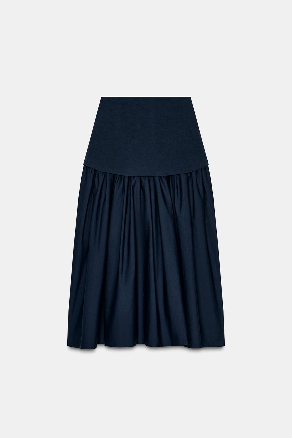 Combined Interlock Midi Skirt