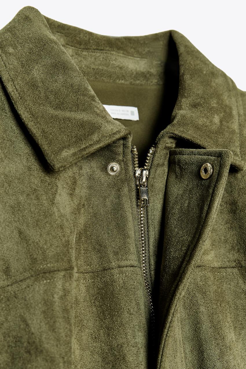 Suede Effect Bomber Jacket